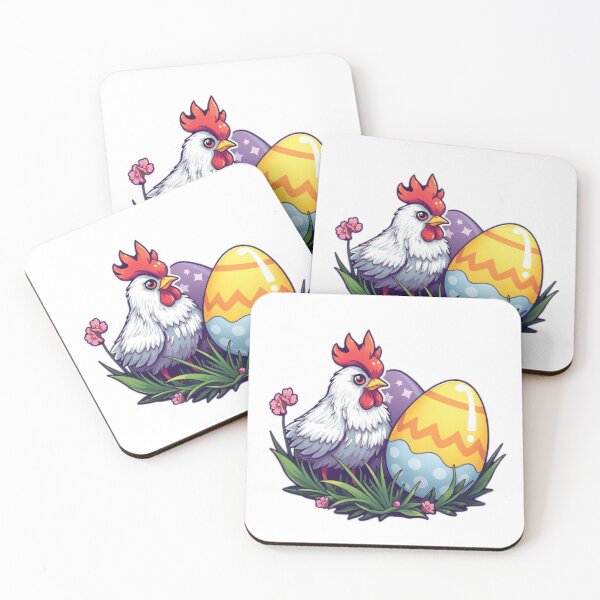 Item preview, cute Easter chicken with colored eggs Sticker,cute easter,Happy Easter,Easter Day,easter illustration designed and sold by Expressions-Sel.