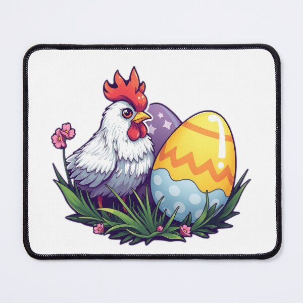 Item preview, cute Easter chicken with colored eggs Sticker,cute easter,Happy Easter,Easter Day,easter illustration designed and sold by Expressions-Sel.