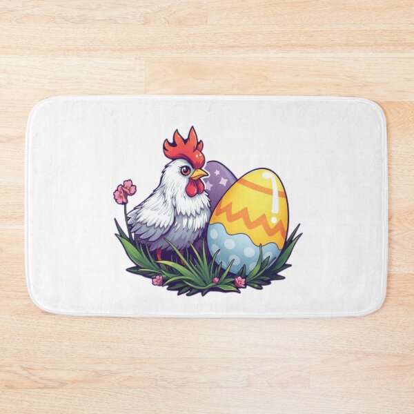 Item preview, cute Easter chicken with colored eggs Sticker,cute easter,Happy Easter,Easter Day,easter illustration designed and sold by Expressions-Sel.