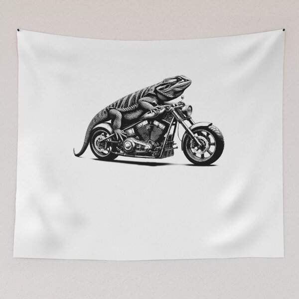 Item preview, Cool Bearded Dragon Riding a Motorcycle Biker Bearded Dragon Lover designed and sold by Kimberley King Art  King Art.