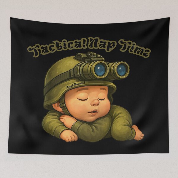 Item preview, Tactical Nap Time – Nap Force Unit: Cute Baby Soldier in Combat Gear designed and sold by Fresh-Threads-X.
