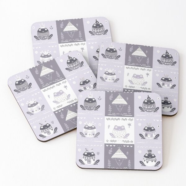 Item preview, Cottagecore Frogs & Mushrooms – Minimalist Cozy Grid Illustration designed and sold by Void & Valor.