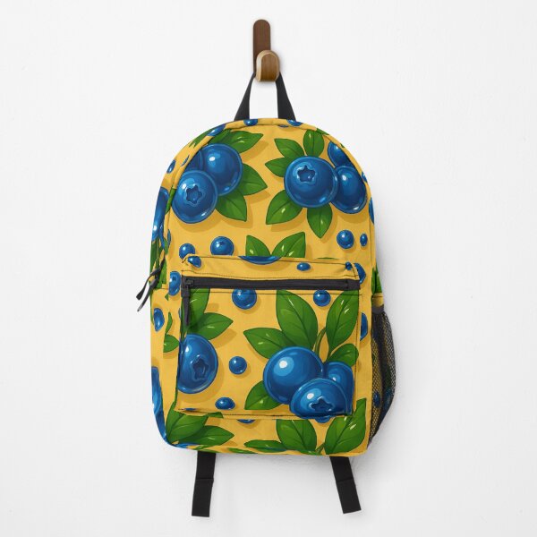 Item preview, Blue berry Foto Blue and Yellow Pattern – Whimsical Wild Berry Aesthetic Print, Cottagecore Fruit Art Summer Vibes Fruitcore designed and sold by Bored Duck.