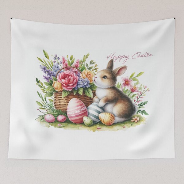 Item preview, Colourful and floral Easter with Bunny designed and sold by Emilyprintart.