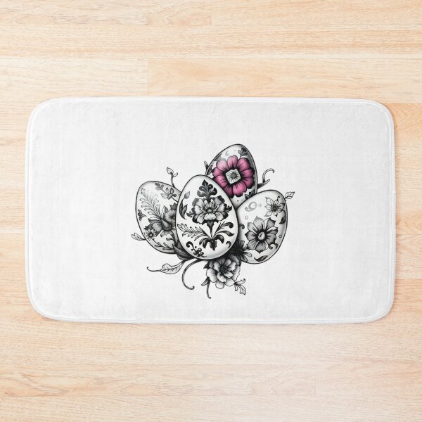 Item preview, Easter eggs black and white floral ,Happy Easter,Easter Day,easter illustration designed and sold by Expressions-Sel.