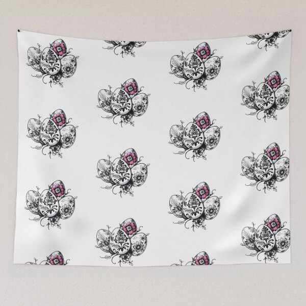 Item preview, Easter eggs black and white floral ,Happy Easter,Easter Day,easter illustration designed and sold by Expressions-Sel.