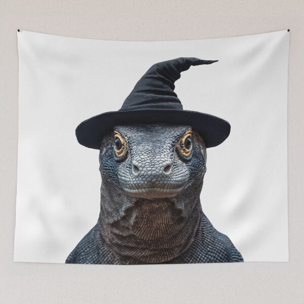 Item preview, Komodo Dragon Wearing Halloween Witch Hat designed and sold by LazyOwlStore.