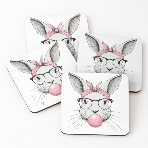 Item preview, Easter Retro Bunny With Bubblegum Bubble Style designed and sold by LuminOrb.