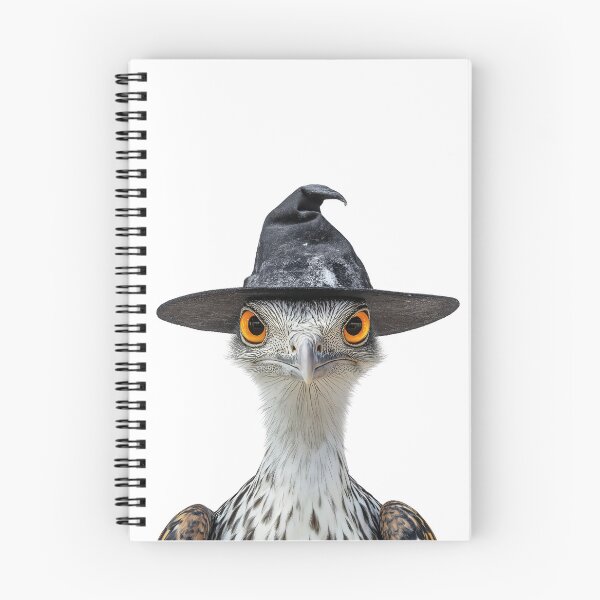 Item preview, Kori Bustard bird Wearing Halloween Witch Hat designed and sold by LazyOwlStore.