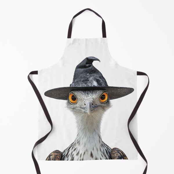 Item preview, Kori Bustard bird Wearing Halloween Witch Hat designed and sold by LazyOwlStore.