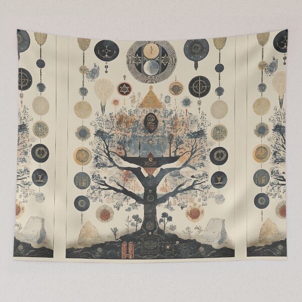 Item preview, Kabbalah Art: Mystical Tree of Life designed and sold by bapupa.