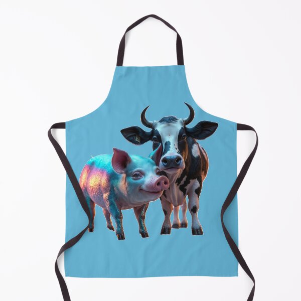 Item preview, A cow and a pig are enjoying a pleasant time designed and sold by Jill's Closet.