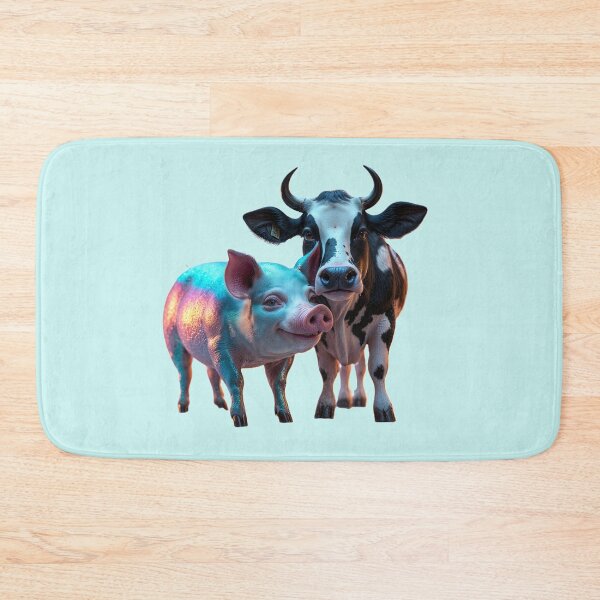 Item preview, A cow and a pig are enjoying a pleasant time designed and sold by Jill's Closet.