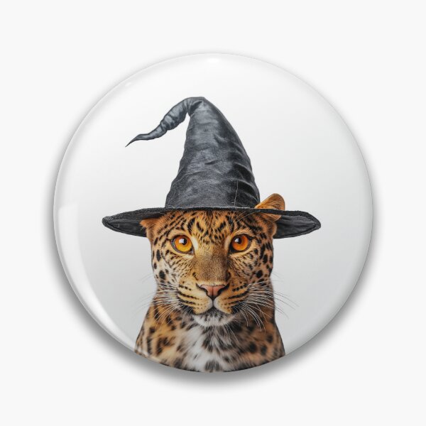 Item preview, Leopard Wearing Halloween Witch Hat designed and sold by LazyOwlStore.