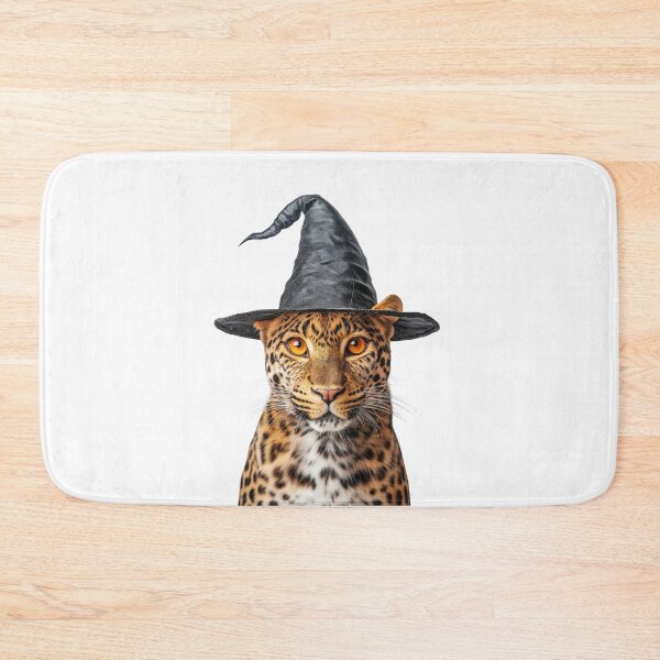 Item preview, Leopard Wearing Halloween Witch Hat designed and sold by LazyOwlStore.