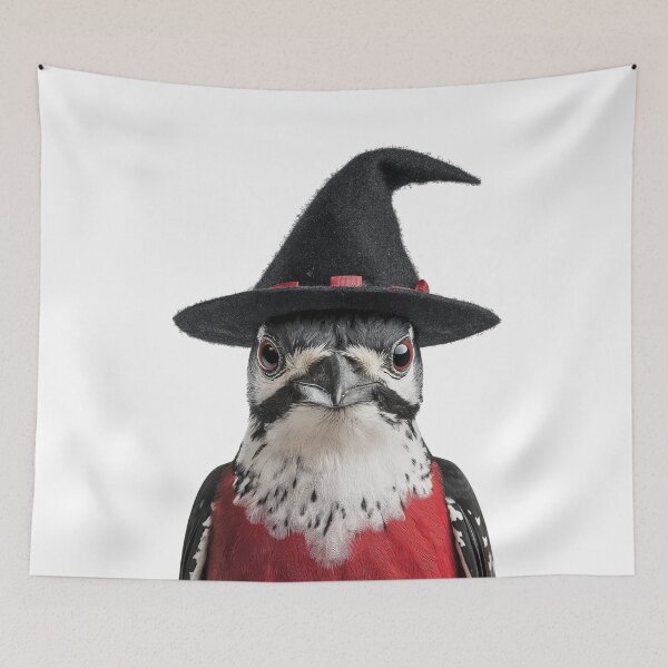 Item preview, Lewis's Woodpecker bird Wearing Halloween Witch Hat designed and sold by LazyOwlStore.