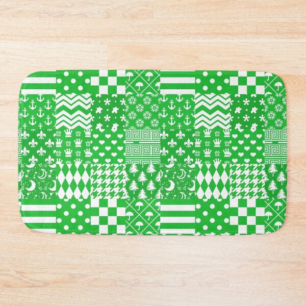 Item preview, Green White Mixed Patchwork Pattern Design  designed and sold by PatternTitan.