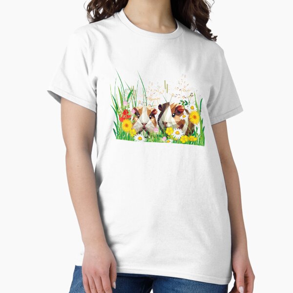 Item preview, Two guinea pigs in the magic of a flower meadow designed and sold by Kisho.