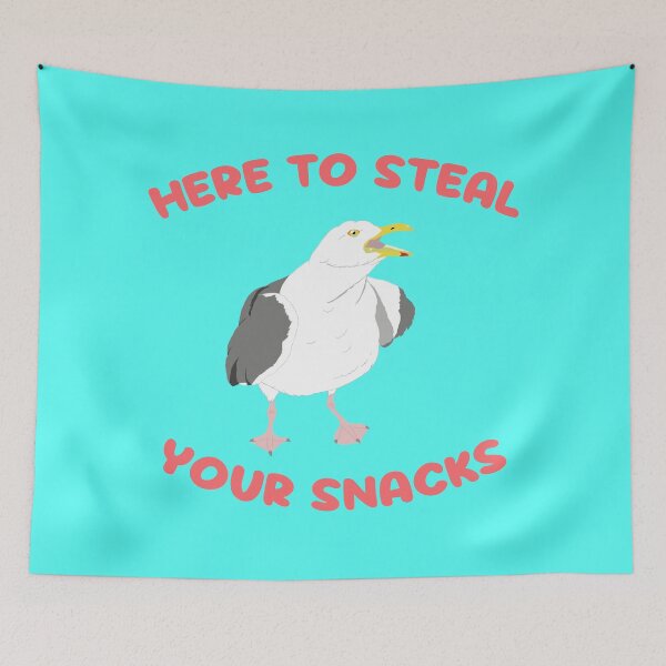 Item preview, Here To Steal Your Snacks Seagull designed and sold by TiffinByLK.