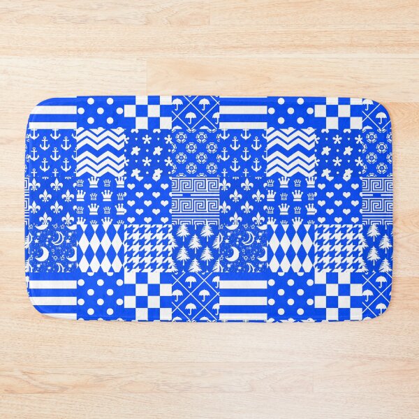 Item preview, Blue White Mixed Patchwork Pattern Design  designed and sold by PatternTitan.