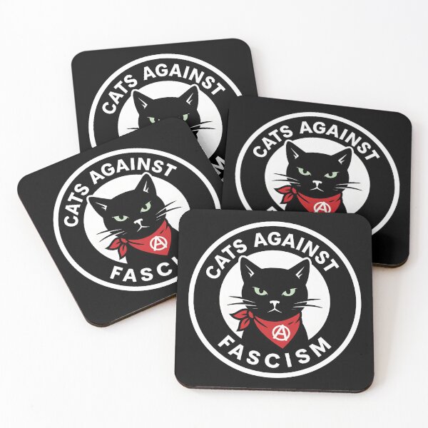 Item preview, Cats Against Fascism – Bold Black Cat Sticker for Activists, Allies & Rebels designed and sold by WAUZ.