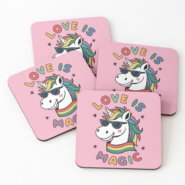 Item preview, Love is magic colorful unicorn pride month pink designed and sold by VanillaBlueSky.