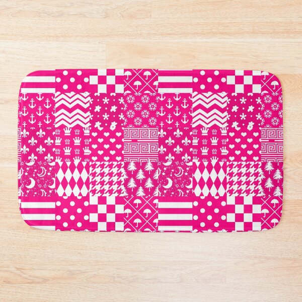 Item preview, Pink White Mixed Patchwork Pattern Design  designed and sold by PatternTitan.