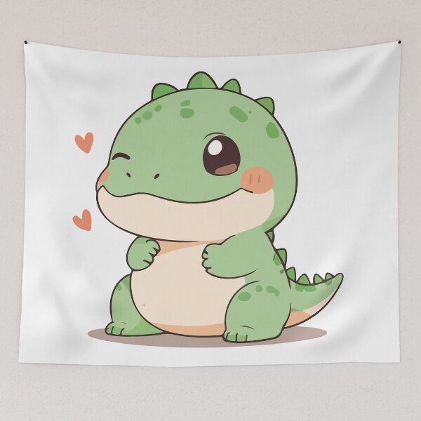 Item preview, Kawaii Happy Dinosaur - Cute and Fun Illustration designed and sold by DesignMapachiss.