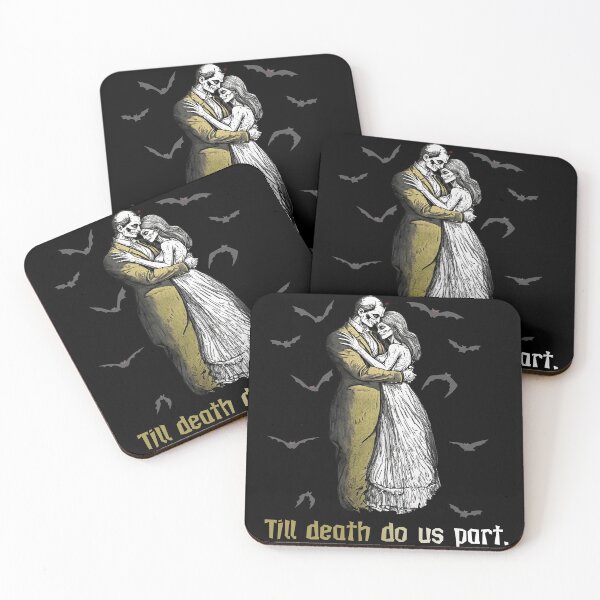 Item preview, Gothic Wedding Design | Love until death | Halloween Couple Illustration - Spooky and romantic | Perfect for Gothic fans & decoration designed and sold by GrimmHaven.