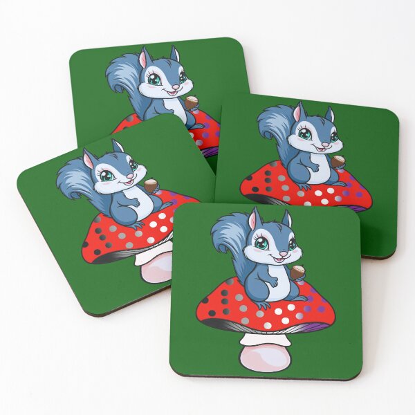 Item preview, Cute Squirrel on Asexual Mushroom – Ace Pride Whimsical Art designed and sold by Travelslightly.