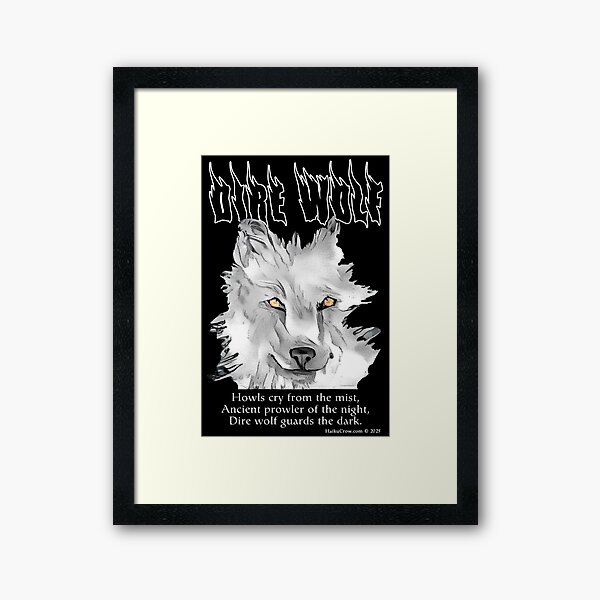 Dire Wolf Haiku Framed Art Print