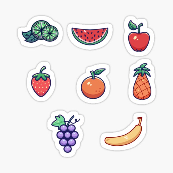 Vista previa del artículo con la obra «Frutas vibrantes y lindas», diseñado y vendido por ☆SillyOddStar☆.