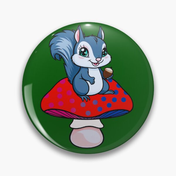 Item preview, Cute Squirrel on Bisexual Mushroom – Bi Pride Whimsical Art designed and sold by Travelslightly.