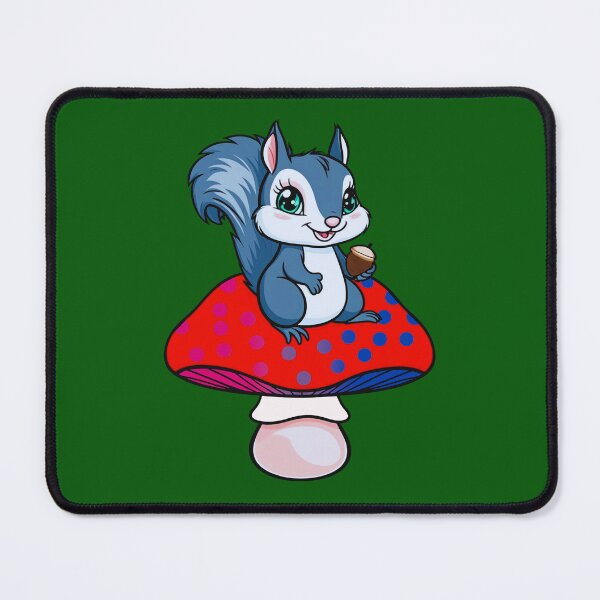 Item preview, Cute Squirrel on Bisexual Mushroom – Bi Pride Whimsical Art designed and sold by Travelslightly.