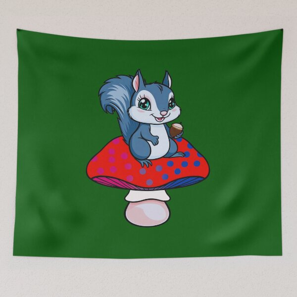 Item preview, Cute Squirrel on Bisexual Mushroom – Bi Pride Whimsical Art designed and sold by Travelslightly.