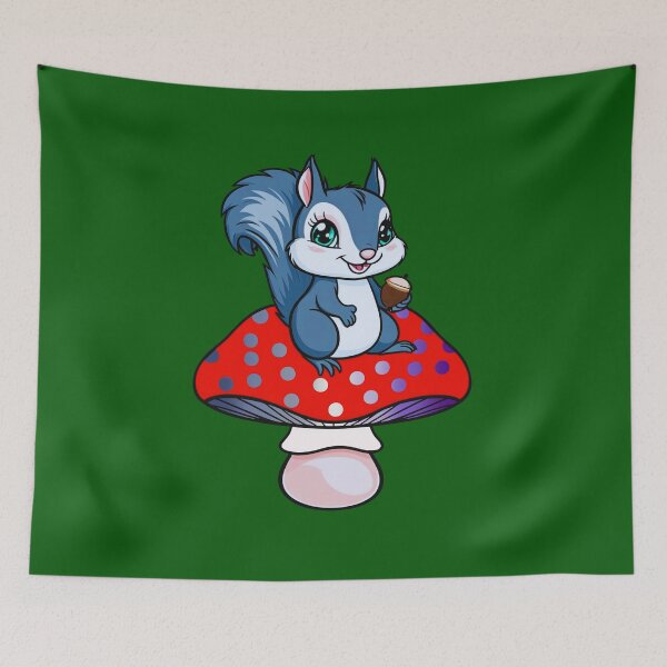 Item preview, Cute Squirrel on Butch Lesbian Mushroom – Butch Pride Whimsical Art designed and sold by Travelslightly.