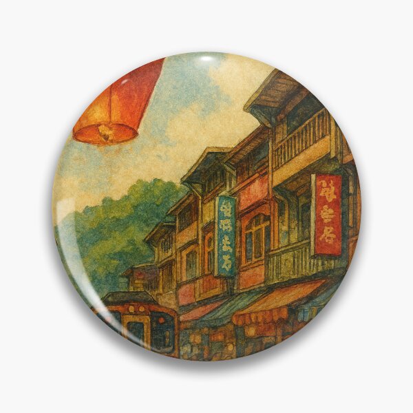 Item preview, Shifen Old Street Railway Scene with Sky Lantern designed and sold by Places On Earth.