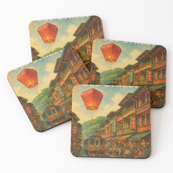 Item preview, Shifen Old Street Railway Scene with Sky Lantern designed and sold by Places On Earth.