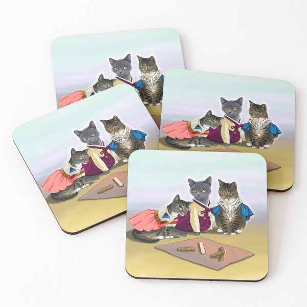 Item preview, Cats in Korean traditional dress playing a game designed and sold by Dalbongju.