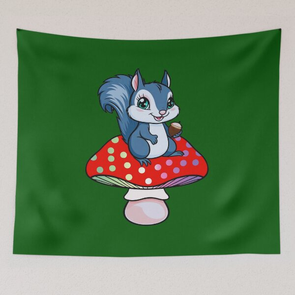 Item preview, Cute Squirrel on Genderfae Mushroom – Genderdoe Pride Whimsical Art designed and sold by Travelslightly.