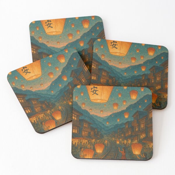 Item preview, Pingxi Lantern Festival Night Scene with Floating Lanterns designed and sold by Places On Earth.