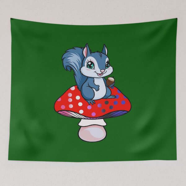 Item preview, Cute Squirrel on Genderfluid Mushroom – Genderfluid Pride Whimsical Art designed and sold by Travelslightly.