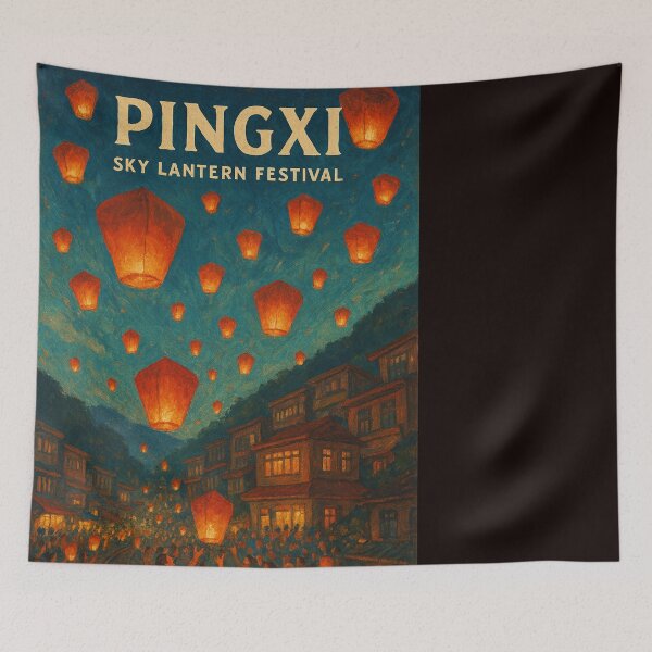 Item preview, Pingxi Festival Crowd Releasing Sky Lanterns designed and sold by Places On Earth.