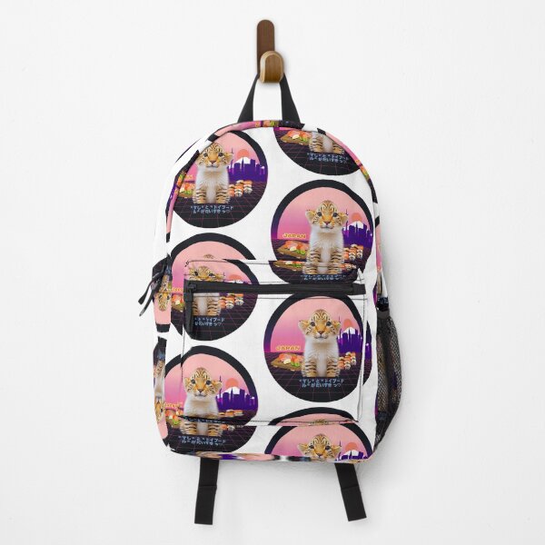 Item preview, Gato japonés comiendo sushi fuera del Monte Fuji, Japón designed and sold by SharpDigiDesign.