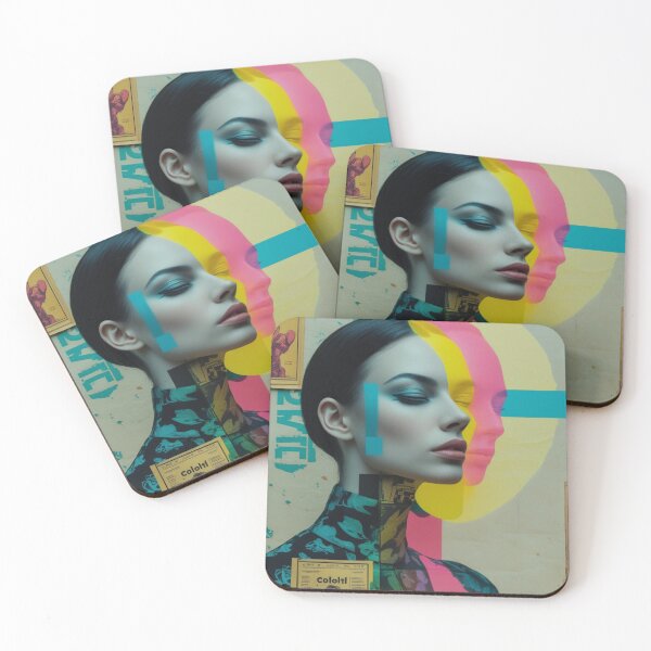Item preview, Chromatic Glitch - Retro Pop Art Collage Portrait designed and sold by Ab.stylelab.