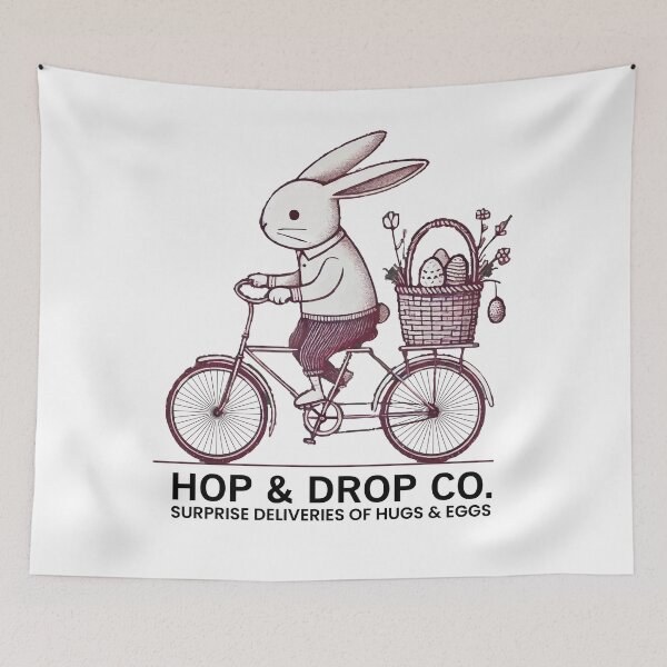 Item preview, Easter Retro Bunny Bike Surprise designed and sold by LuminOrb.