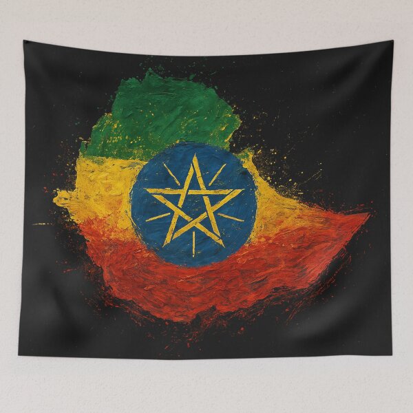 Item preview, Ethiopia flag painted designed and sold by ilakz.