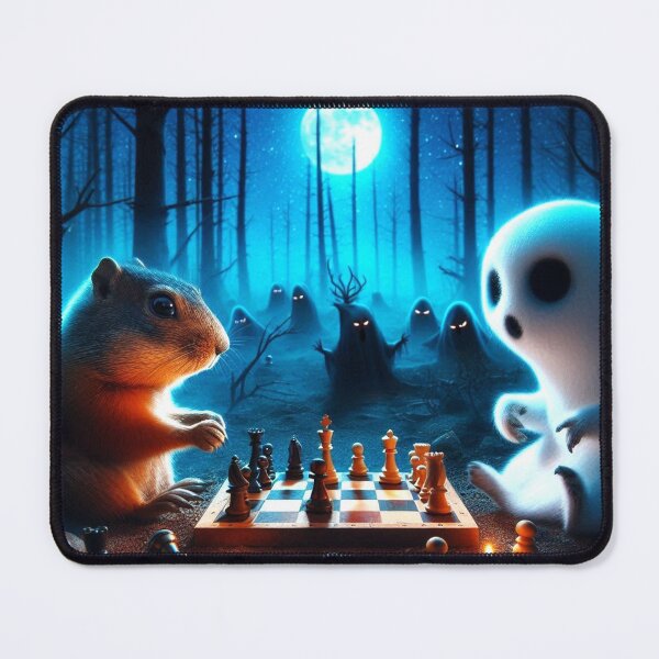 Item preview, cute gopher and ghost playing chess designed and sold by Dogandesighn.