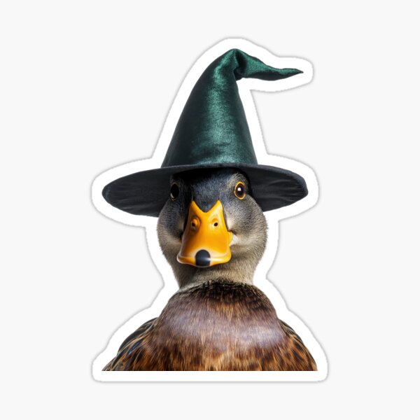 Artikel-Vorschau von Stockente mit Halloween-Hexenhut, designt und verkauft von LazyOwlStore.
