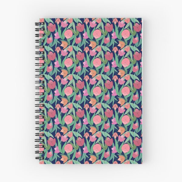 Item preview, Watercolor tulip flower pattern -dark background  designed and sold by Floralfusion.